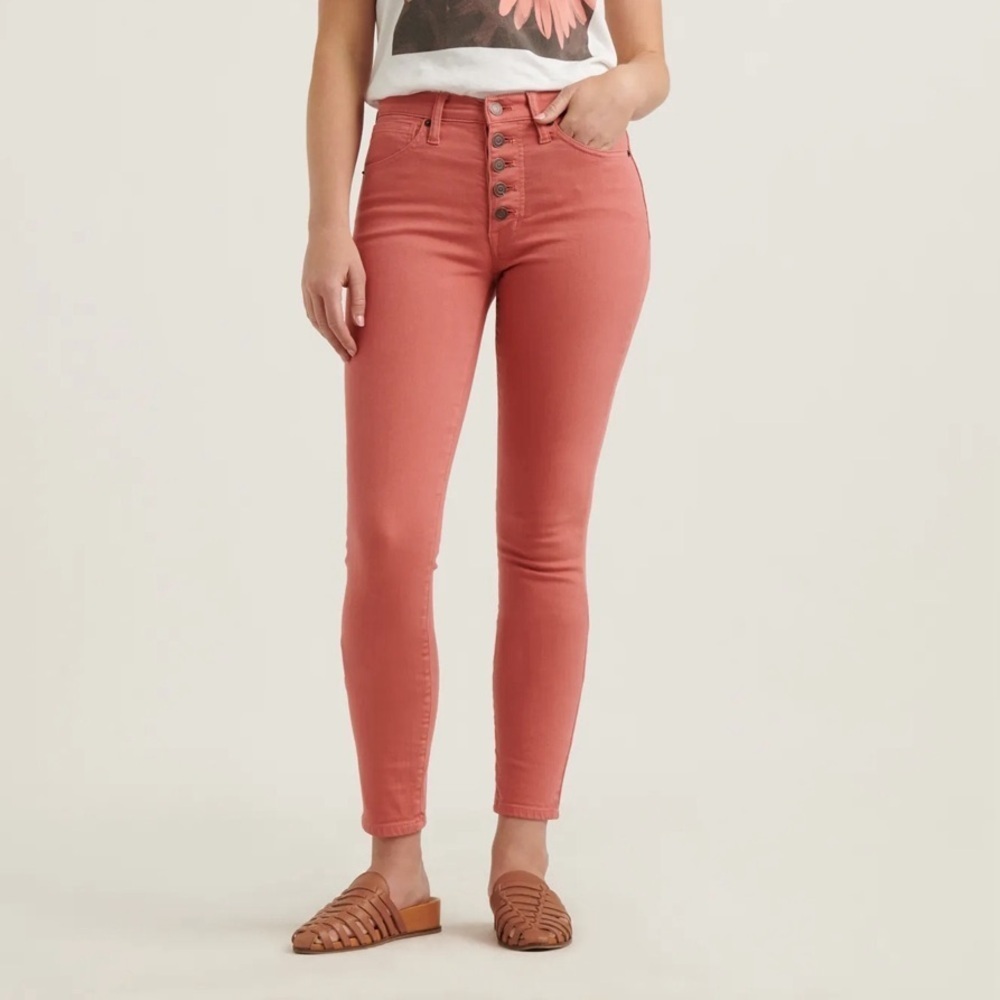 Lucky Brand Crop Bridgette High Rise Coral Jeans